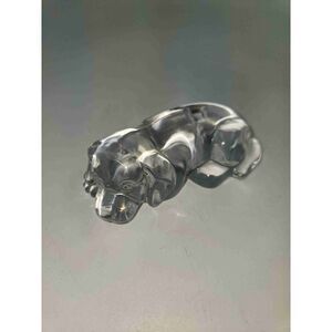 Swarovski style Clear Lead Crystal Puppy Paper Weight Animal Sculpture Figurine